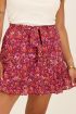 Rode skort met bloemenprint & ceintuur | My Jewellery