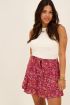 Rode skort met bloemenprint & ceintuur | My Jewellery