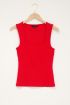 Rode top met rib & vierkante hals | My Jewellery