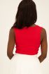 Rode top met rib & vierkante hals | My Jewellery