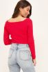 Rode top met vierkante halslijn | Tops | My Jewellery