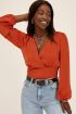 Oranje top satijnen look met lange mouwen | My Jewellery