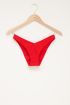 Rood bikini broekje met smalle rib | My Jewellery