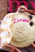 Round Straw Bag L'amour - Pink