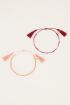 Roze & oranje armbanden set edelsteen