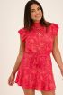 Roze bloemenprint top met smock & ruffles | My Jewellery