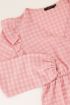 Roze wrap top met ruffles