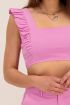 Roze cropped top met ruffles | My Jewellery
