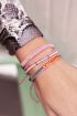 Roze Dubbele Armband Hart, Kralenarmband