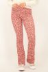 Roze flared broek met bloemenprint