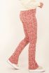 Roze flared broek met bloemenprint