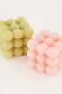 Roze kaarsen set met bolletjes