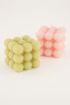 Roze kaarsen set met bolletjes
