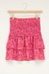 Roze kort rokje met smock