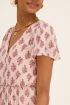 Roze maxi jurk met diepe V-hals & print | My Jewellery