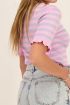 Roze met lila gestreepte top met rib | My Jewellery