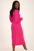Roze midi jurk met split & ceintuur | My Jewellery