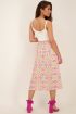 Roze midi-rok met Ciao Bella print | My Jewellery