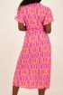 Roze midi wikkeljurk met aztec print | My Jewellery