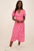 Roze midi wikkeljurk met aztec print | My Jewellery