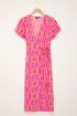 Roze midi wikkeljurk met aztec print | My Jewellery