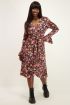 Roze midi wikkeljurk met bloemenprint | Midi jurken | My Jewellery