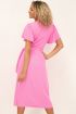 Roze midi wikkeljurk met vlindermouw | My Jewellery