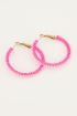 Roze oorbellen kraal rond