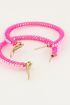 Roze oorbellen kraal rond