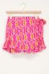 Roze skort met aztec print & ruffle overslag | My Jewellery