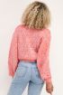 Roze sweater grof gebreid