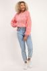 Roze sweater grof gebreid