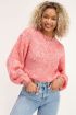 Roze sweater grof gebreid