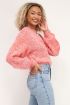 Roze sweater grof gebreid