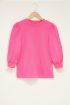 Roze sweater met korte pofmouw