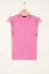 Roze T-shirt met ruffles | My Jewellery