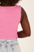Roze top met rib & vierkante hals | My Jewellery