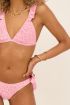 Roze triangel bikini top met bloemenprint & ruffles | My Jewellery