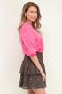 Roze sweater met korte pofmouw