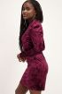 Roze velvet jurk met open rug
