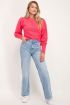 Roze vest met fantasie knoop