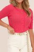 Roze vest met korte mouwen & structuur | My Jewellery