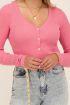 Roze vest met rib structuur | My Jewellery
