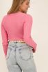 Roze vest met rib structuur | My Jewellery