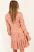 Roze jurk met bloemenprint & ruffle
