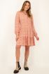 Roze jurk met bloemenprint & ruffle