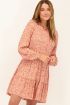 Roze jurk met bloemenprint & ruffle