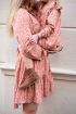 Roze jurk met bloemenprint & ruffle | My Jewellery