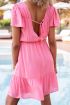 Roze korte jurk met V-Shape | My Jewellery