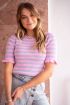 Roze met lila gestreepte top met rib | My Jewellery